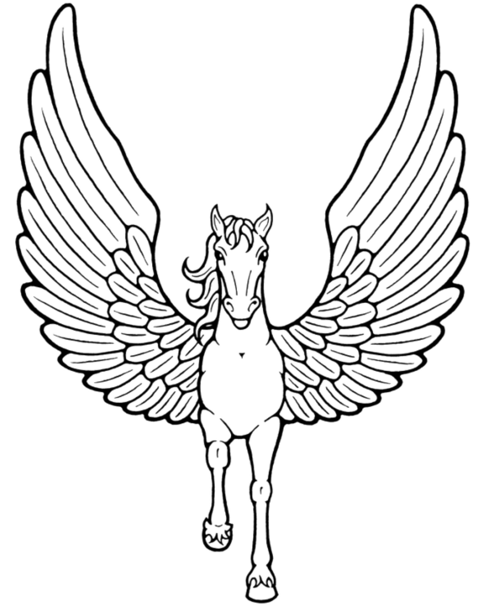 easy unicorn coloring pages - Printable Kids Colouring Pages