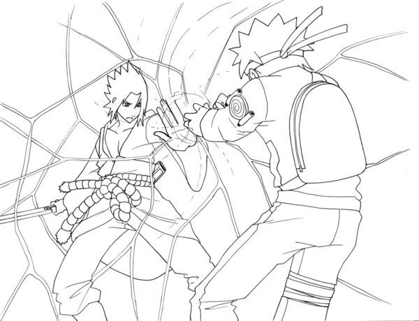 Naruto Rasengan Vs Sasuke Chidori Coloring Pages | Coloring pages, Art,  Sasuke