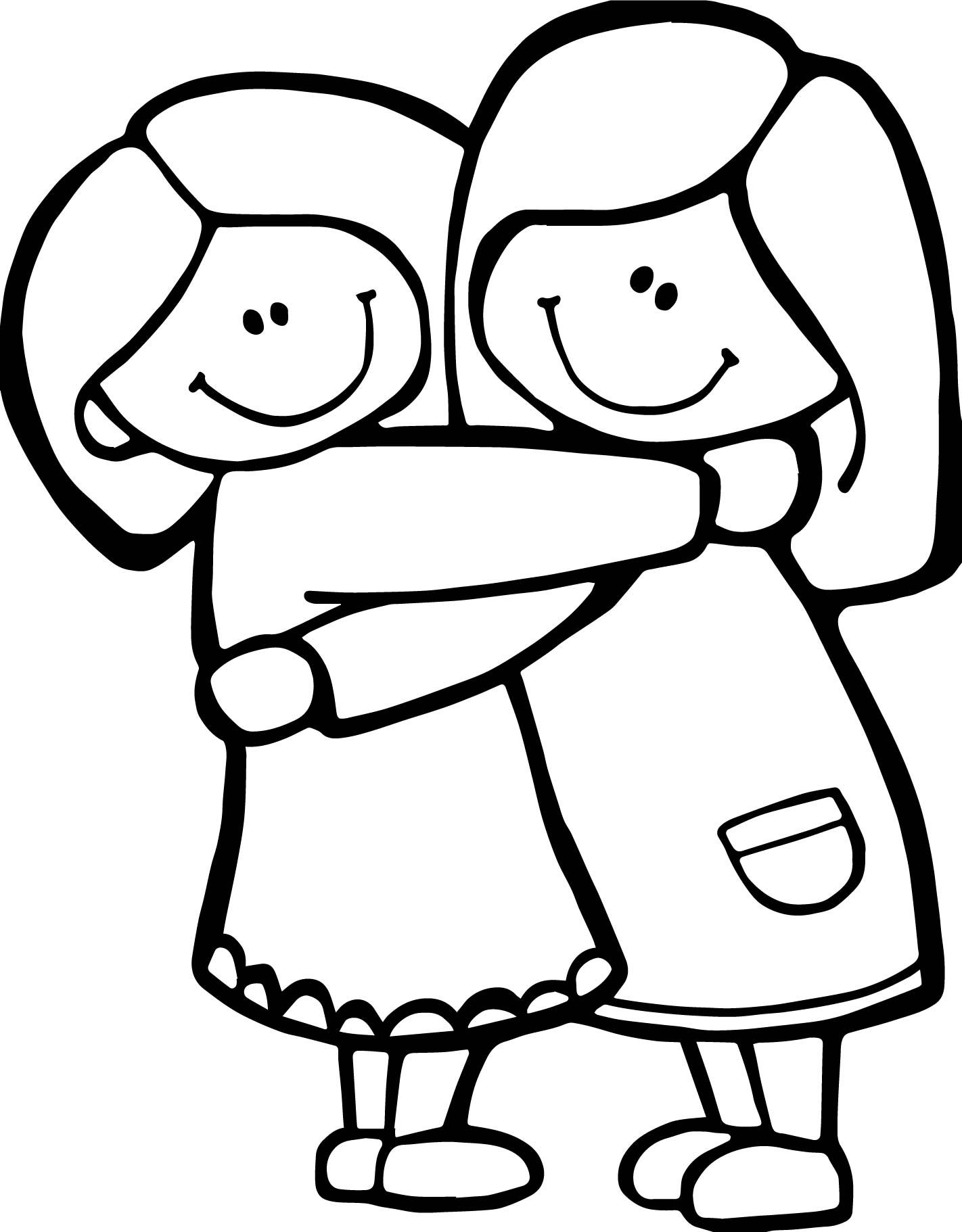 Best Friends Girl Mother Hug Coloring Page | Friends hugging, Coloring pages,  Nemo coloring pages