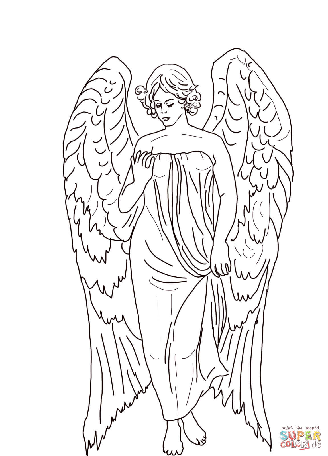 Guardian Angel coloring page | Free Printable Coloring Pages