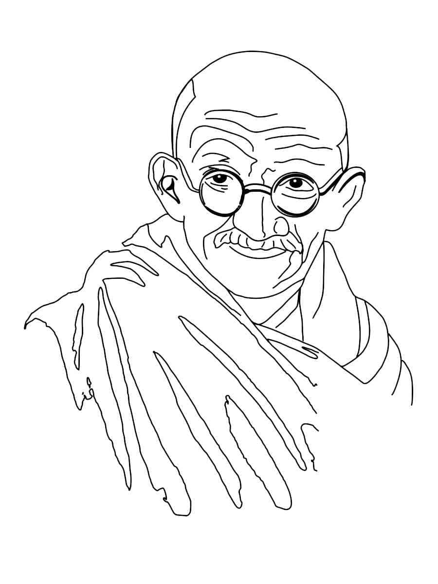 Coloriage Mahatma Gandhi 3 - télécharger et imprimer gratuit sur  ColoriageEnfant.Com