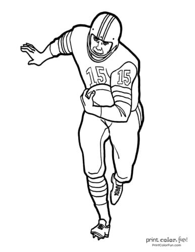 14 football player coloring pages: Free sports printables - Print Color Fun!