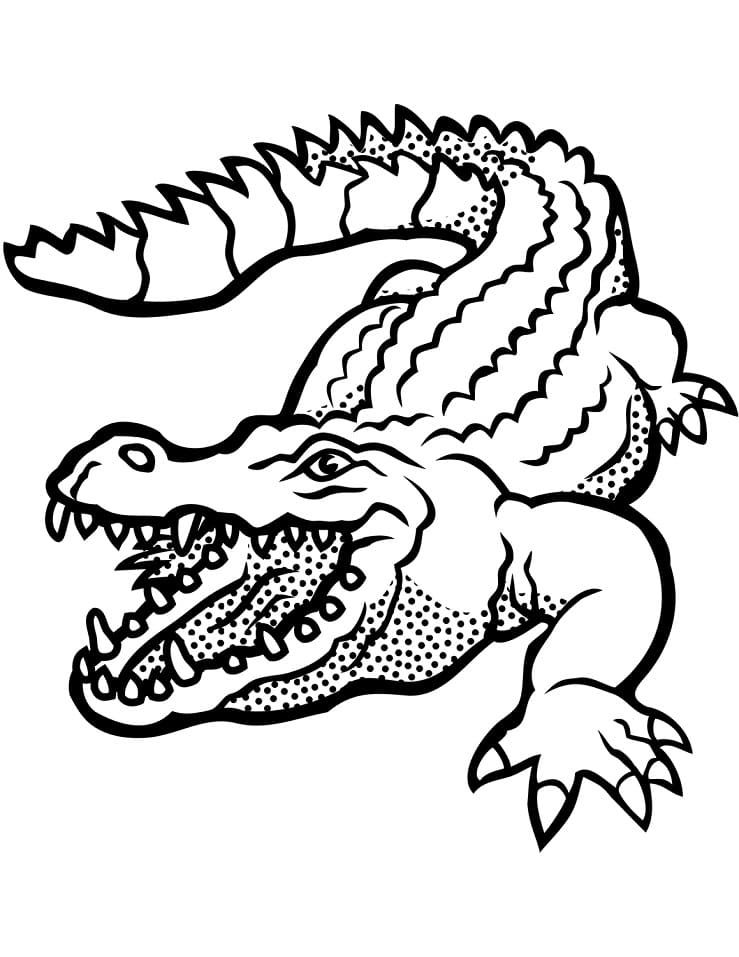 Scary Crocodile Coloring Page - Free Printable Coloring Pages for Kids
