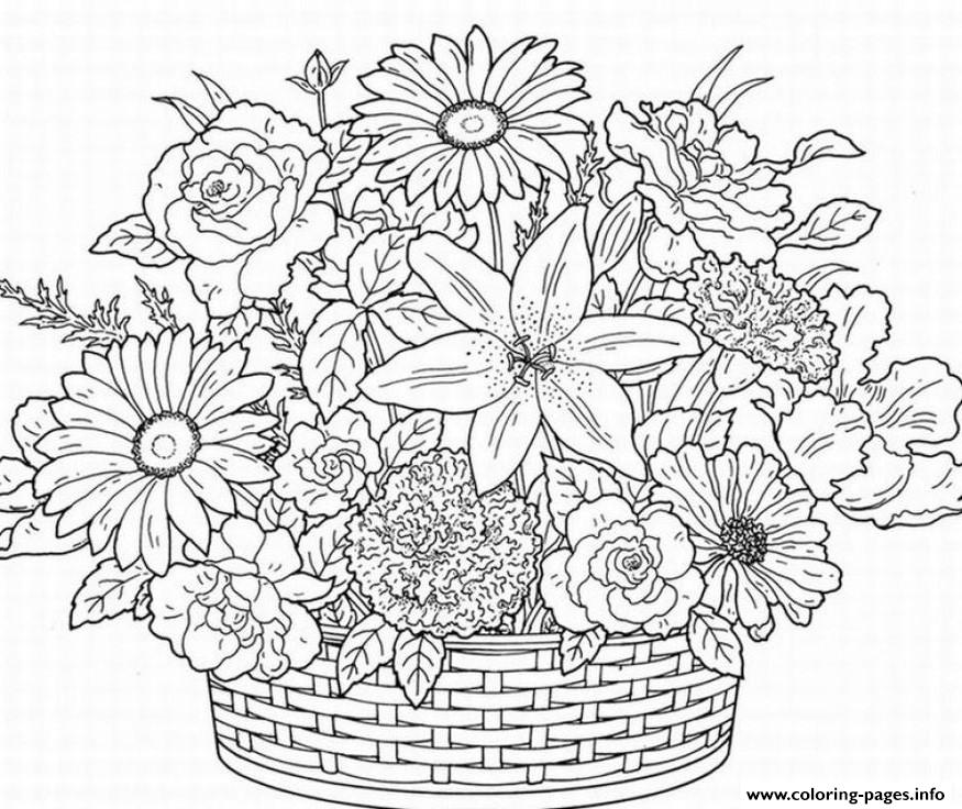 Print cute flower adult Coloring pages