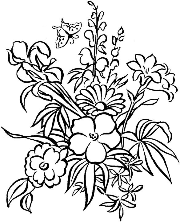 Free Printable Adult Coloring Pages - Flower Coloring Pages