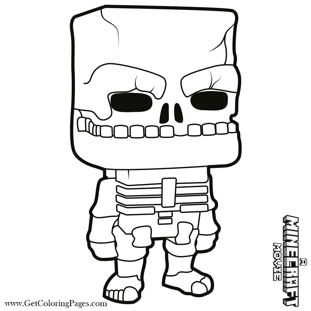 Minecraft Skeleton Coloring Pages A Minecraft Movie Skeleton - Get Coloring  Pages
