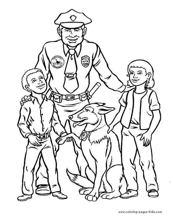 Police Officer Coloring Page | Free Coloring Pages on Masivy World