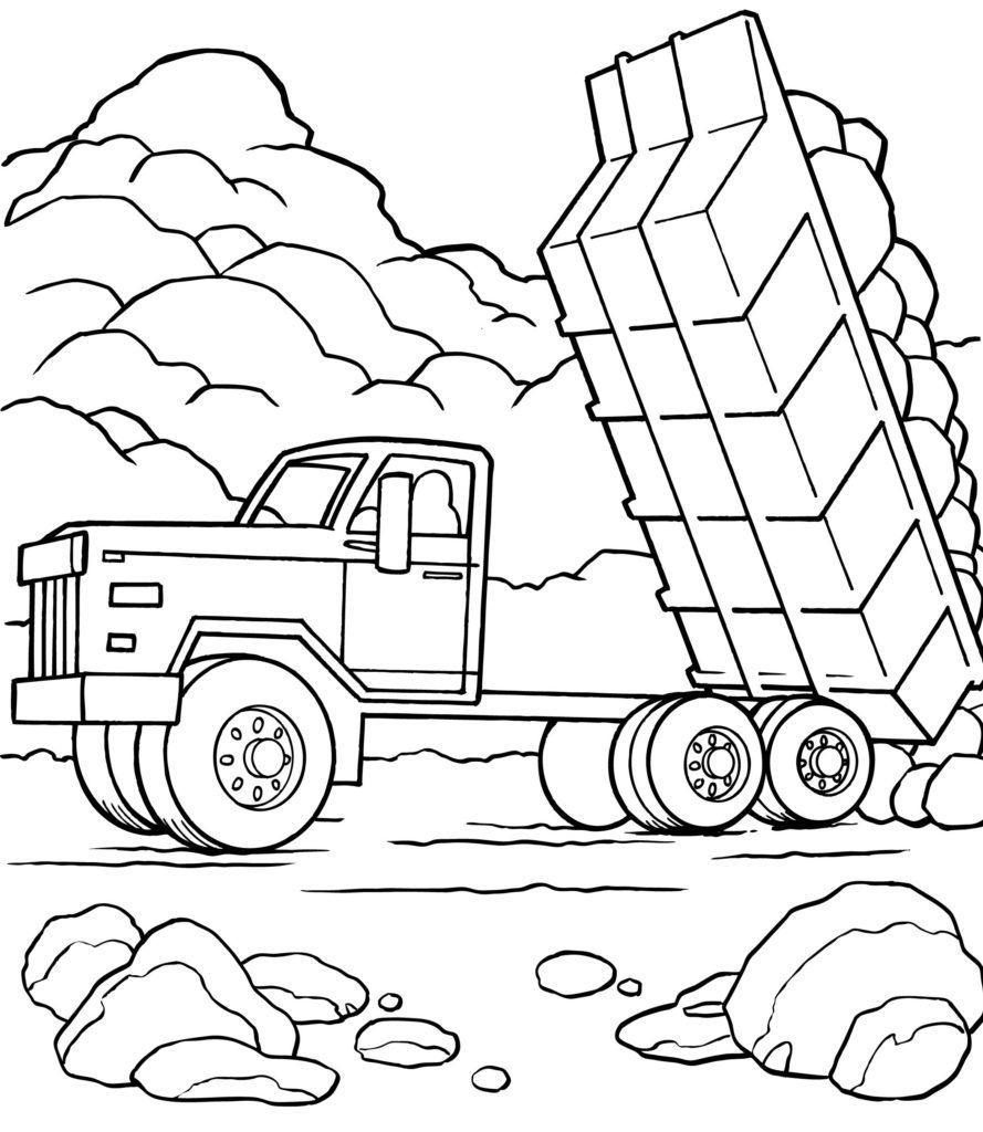 Truck Coloring Book Dump Truck Coloring Pages Printable Off Road ...