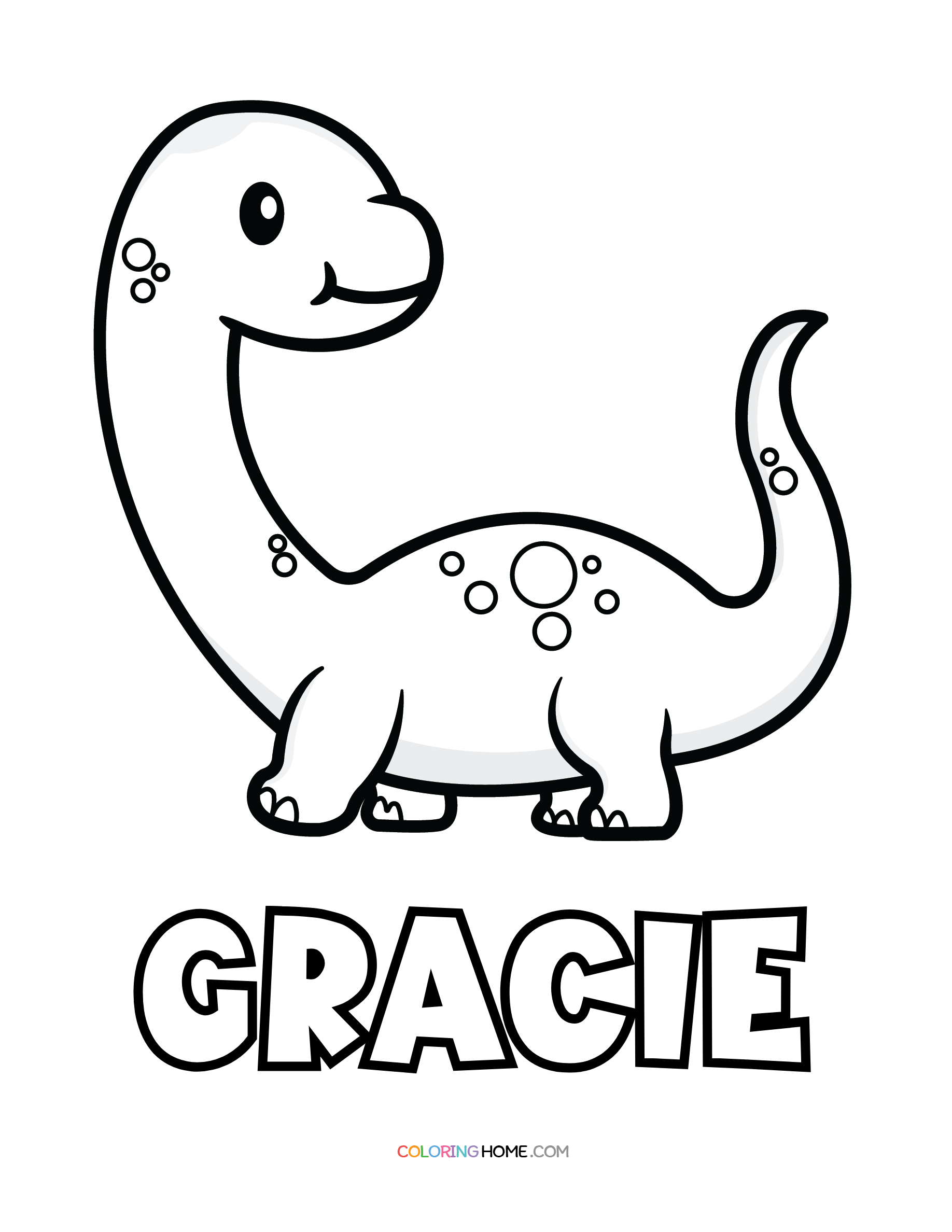 Gracie dinosaur coloring page