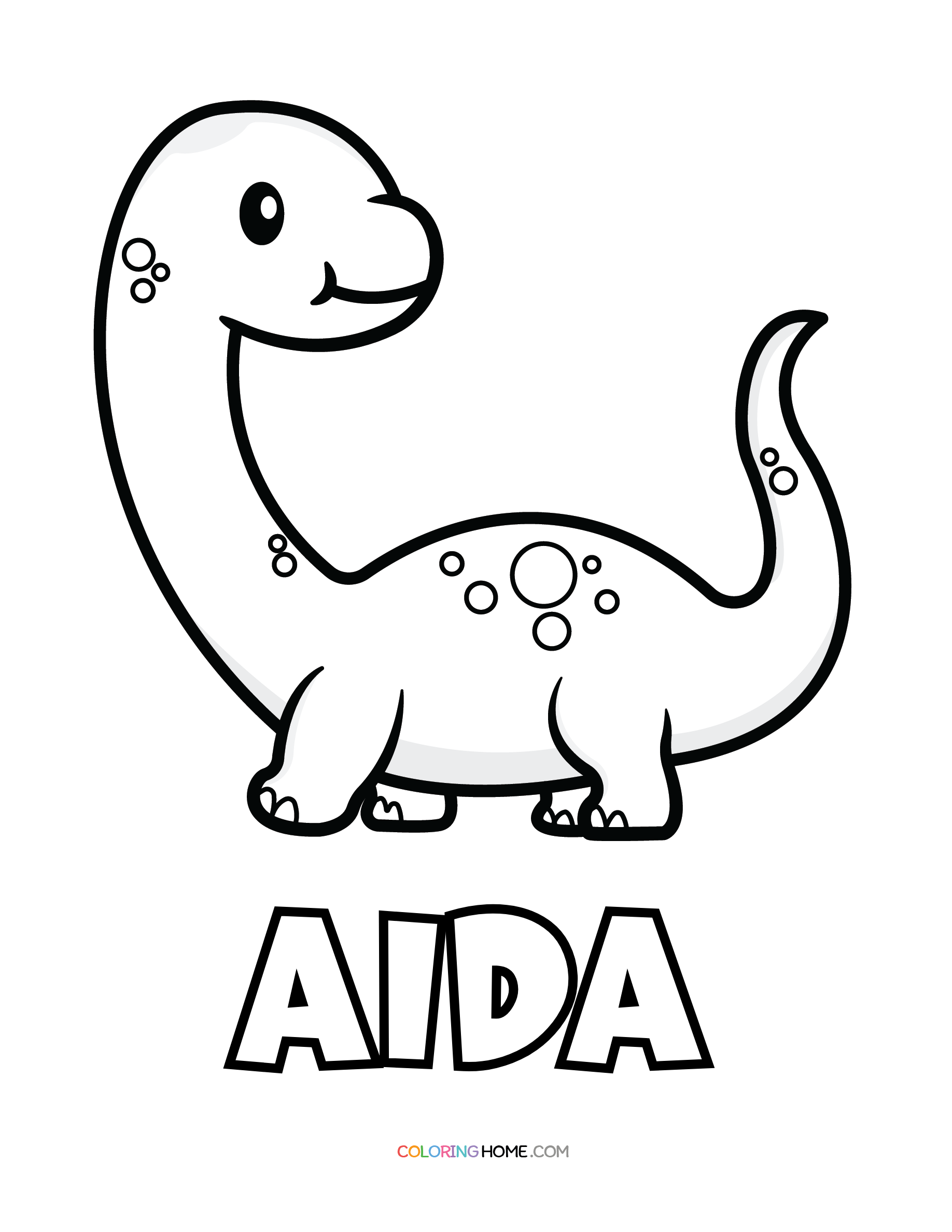 Aida dinosaur coloring page