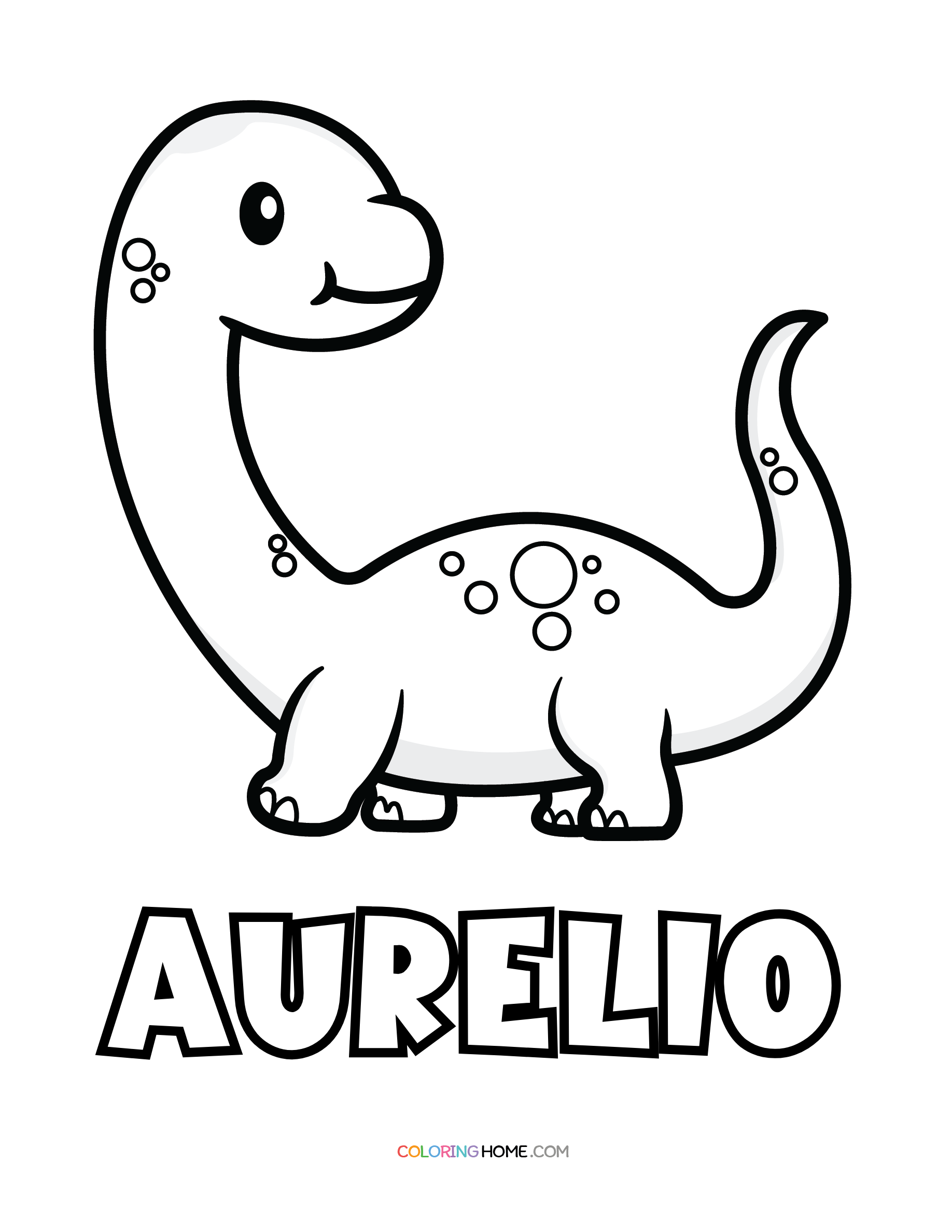 Aurelio dinosaur coloring page