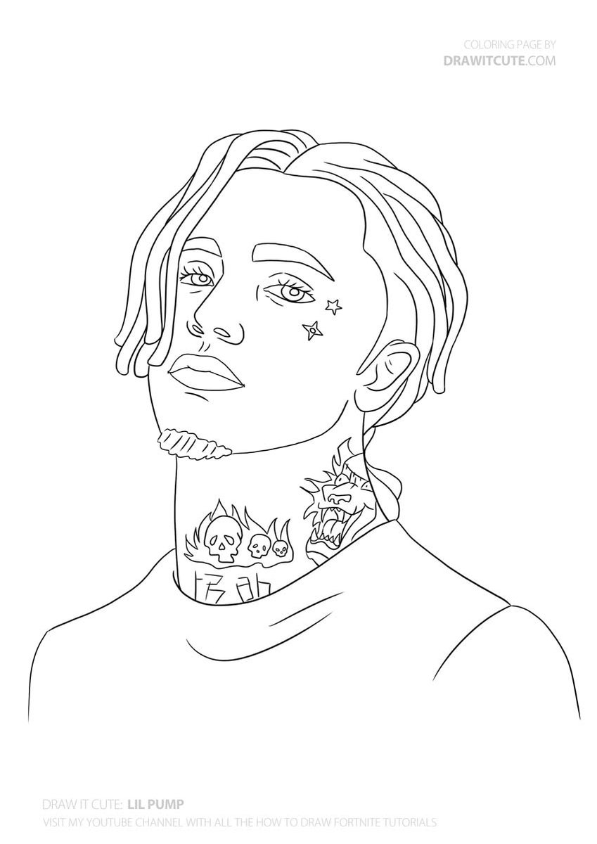 Lil Pump #howtodraw #lilpump #drawings #coloringpages | Drawings, Lil pump,  Celebrity drawings