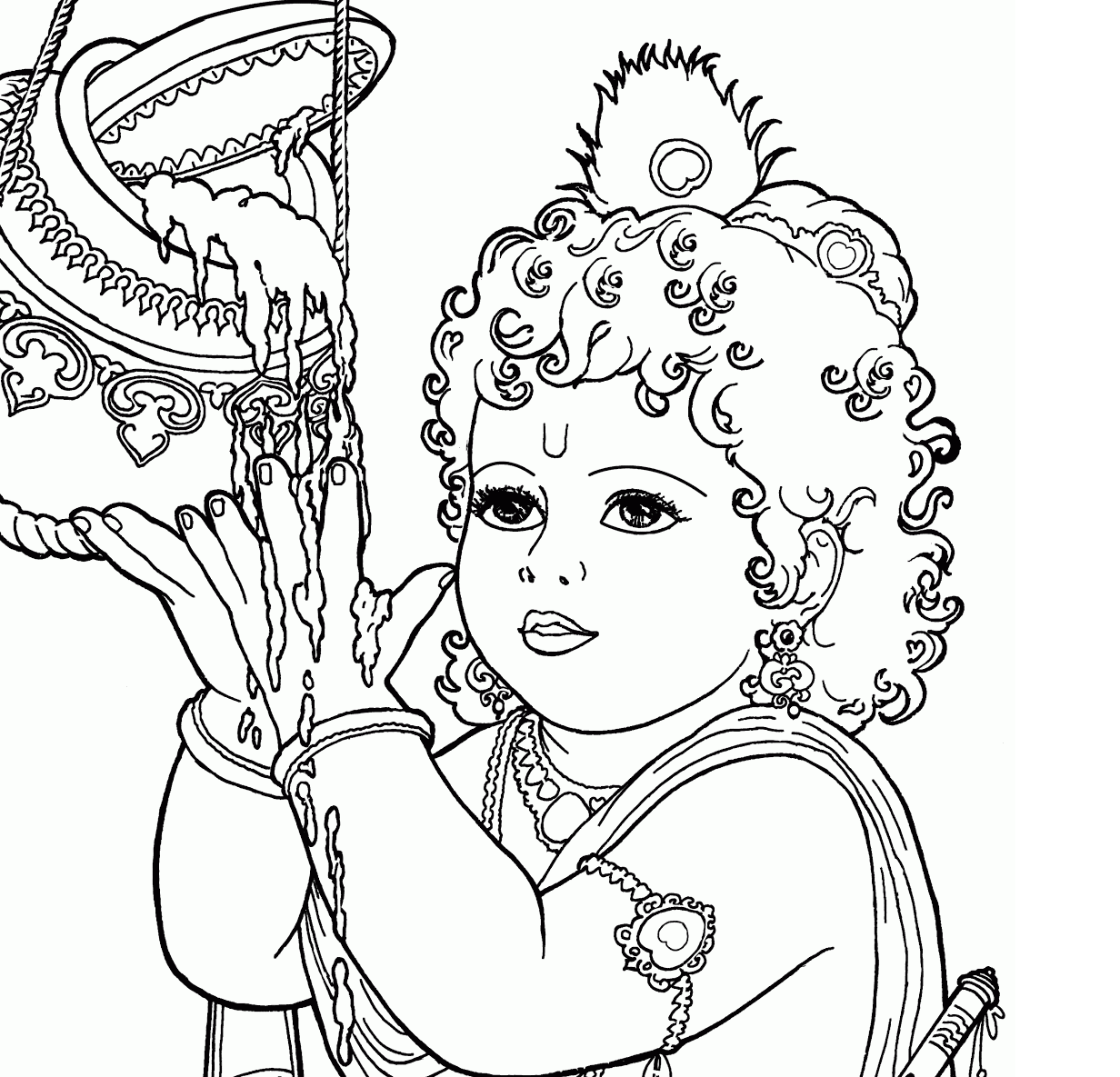 lord krishna colouring pages - Clip Art Library