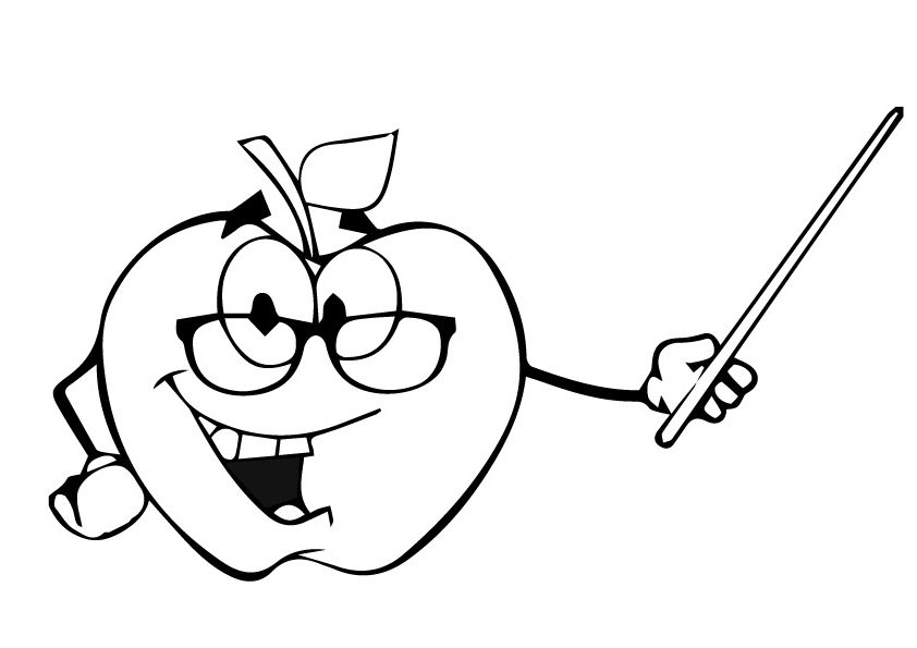 Teaching Cartoon Apple Coloring Page - Free Printable Coloring Pages for  Kids