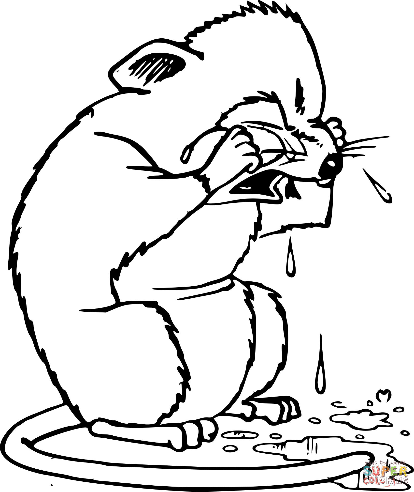 Crying Dormouse coloring page | Free Printable Coloring Pages