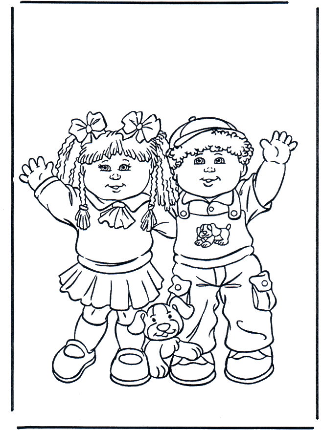 Boy and girl - Children coloring page