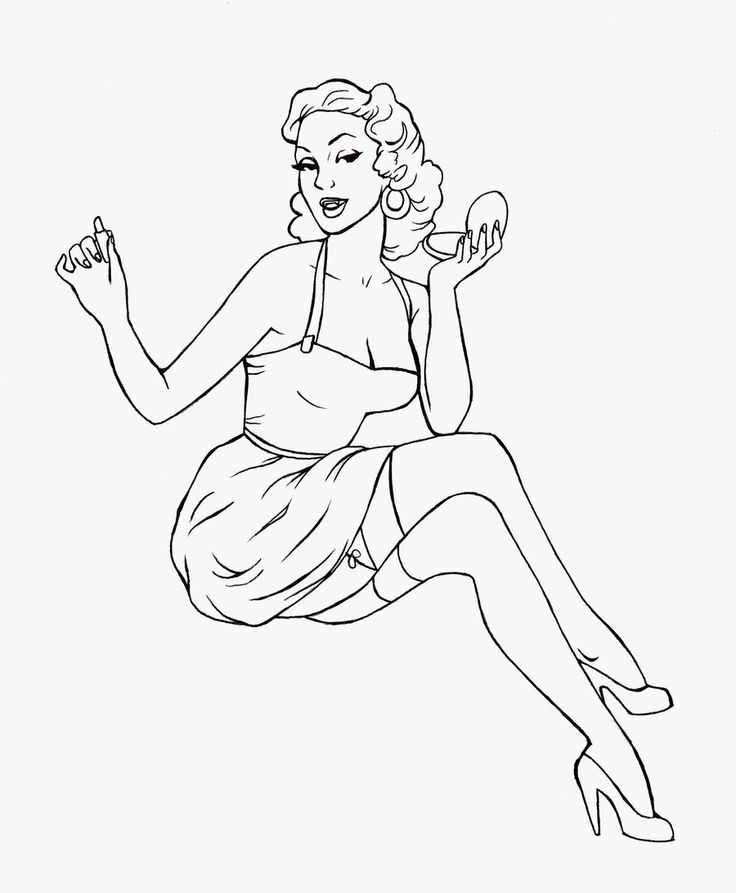 vamp pinup - Pin Up Girl Coloring Pages