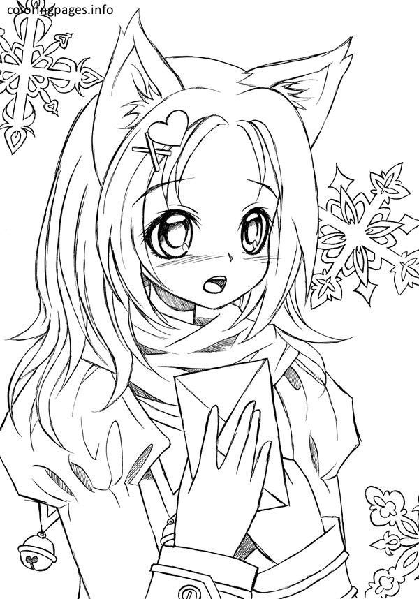 anime cat girl coloring pages | Libro de colores, Sirena para colorear,  Páginas para colorear para imprimir