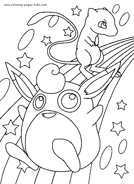 Pokemon coloring page of Wigglytuff and Mew | Pokemon coloring pages, Pokemon  coloring, Cute coloring pages