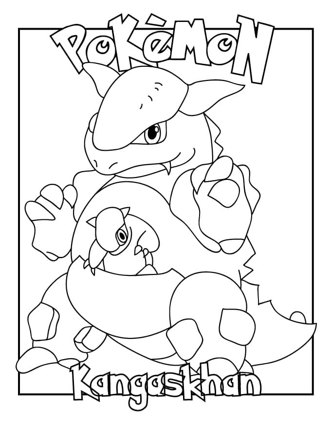 Kangaskhan Pokemon Coloring Page - Free Printable Coloring Pages for Kids