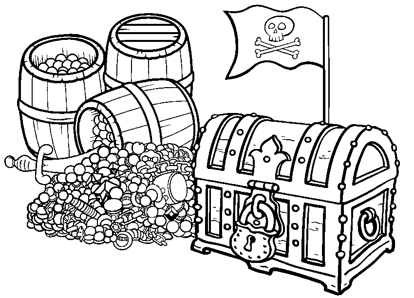 Pirate Treasure Coloring Pages - Pirate Coloring Pages - Coloring Pages For  Kids And Adults