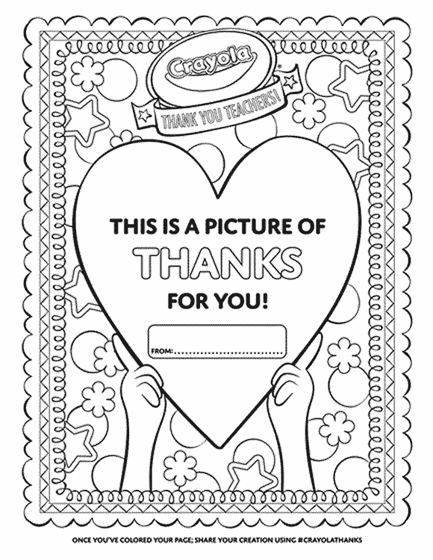 Thank A Teacher Heart Coloring Page | crayola.com