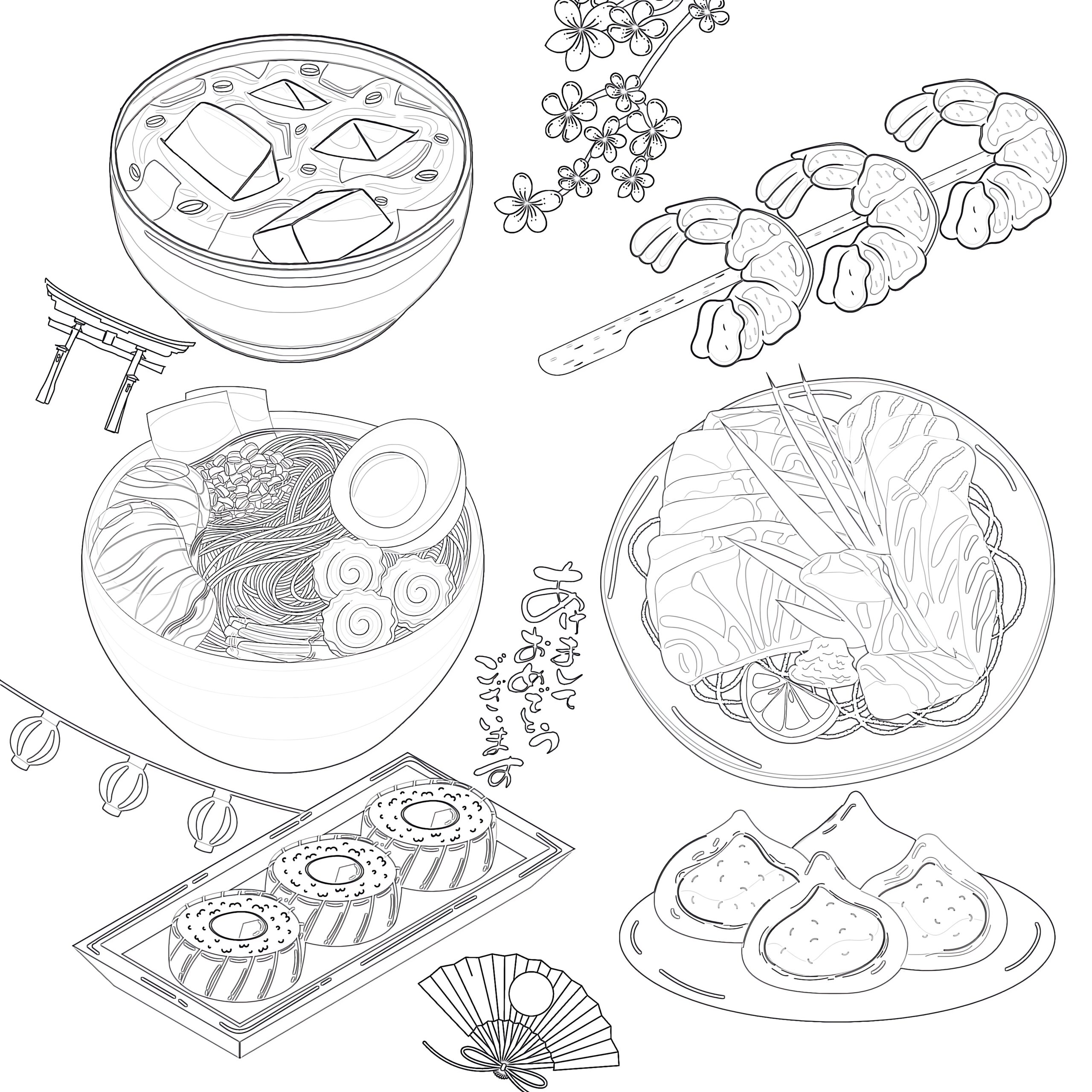 Printable Japanese Food Coloring Page ...