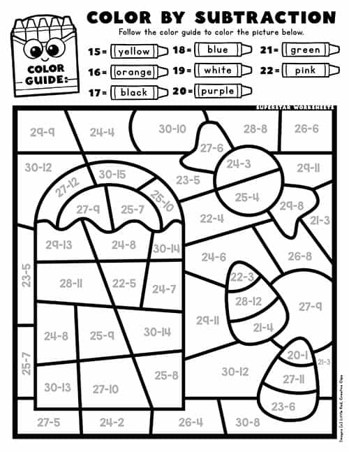 Halloween Math Coloring Pages - Coloring Nation