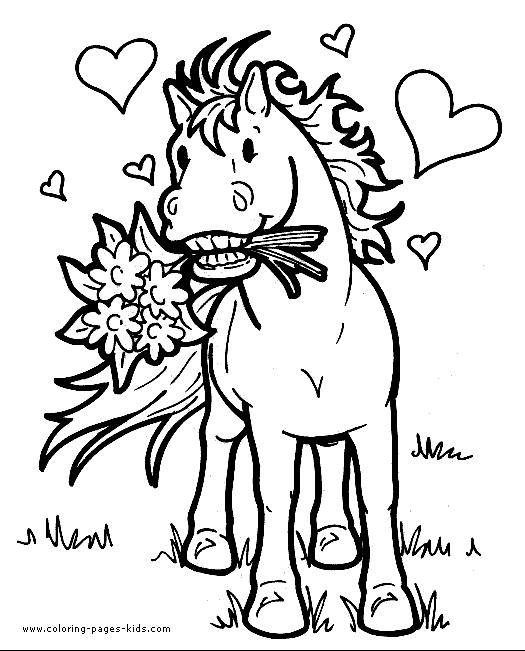 Horses Coloring Page - Horse in love