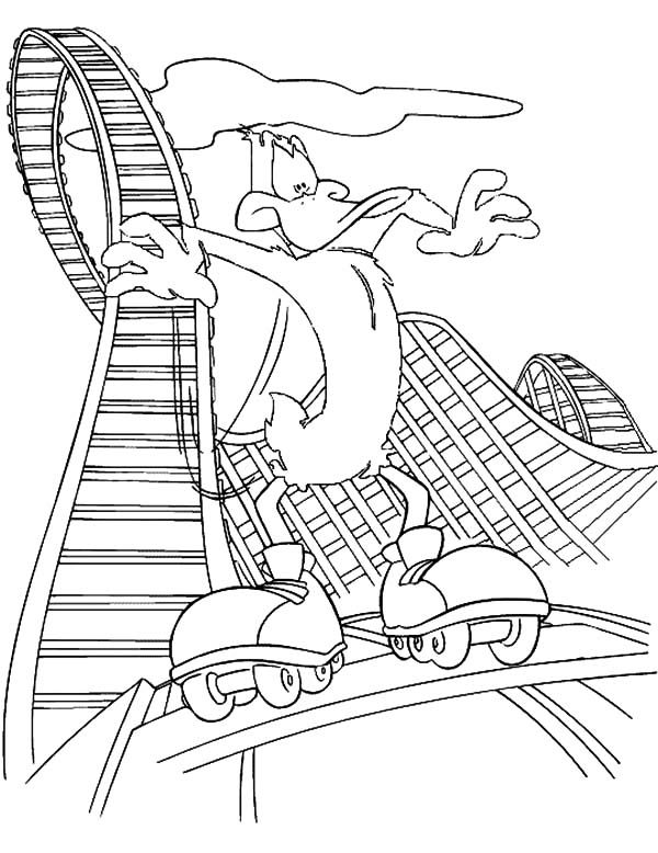 Daffy Duck Sliding on Rollercoaster Track Coloring Pages | Cartoon coloring  pages, Daffy duck, Coloring pages