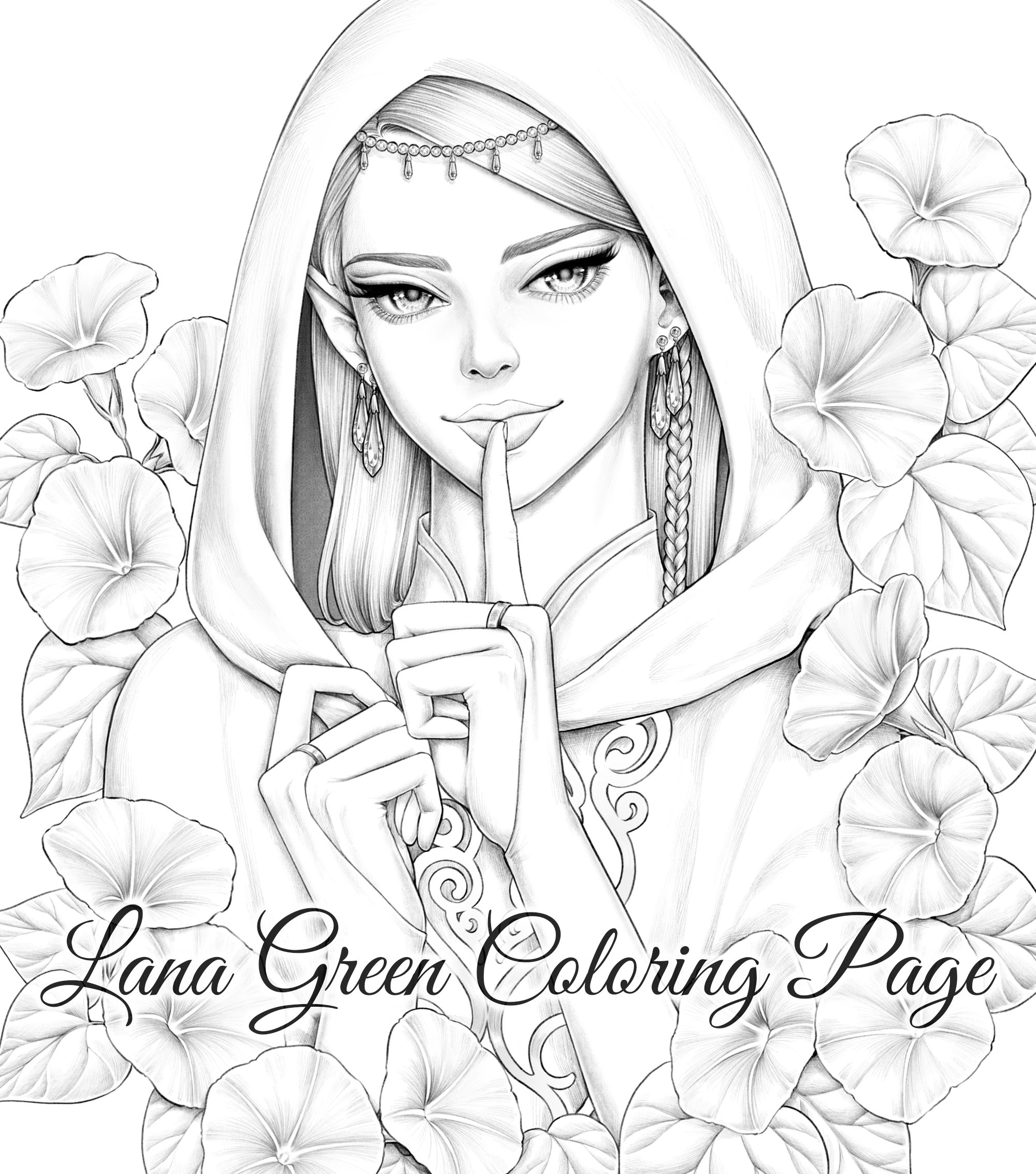 Secret Coloring Page for Adults Grayscale Coloring Page - Etsy