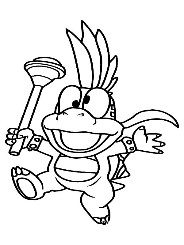 Delighted Baby Bowser Coloring Page - Free Printable Coloring Pages for Kids