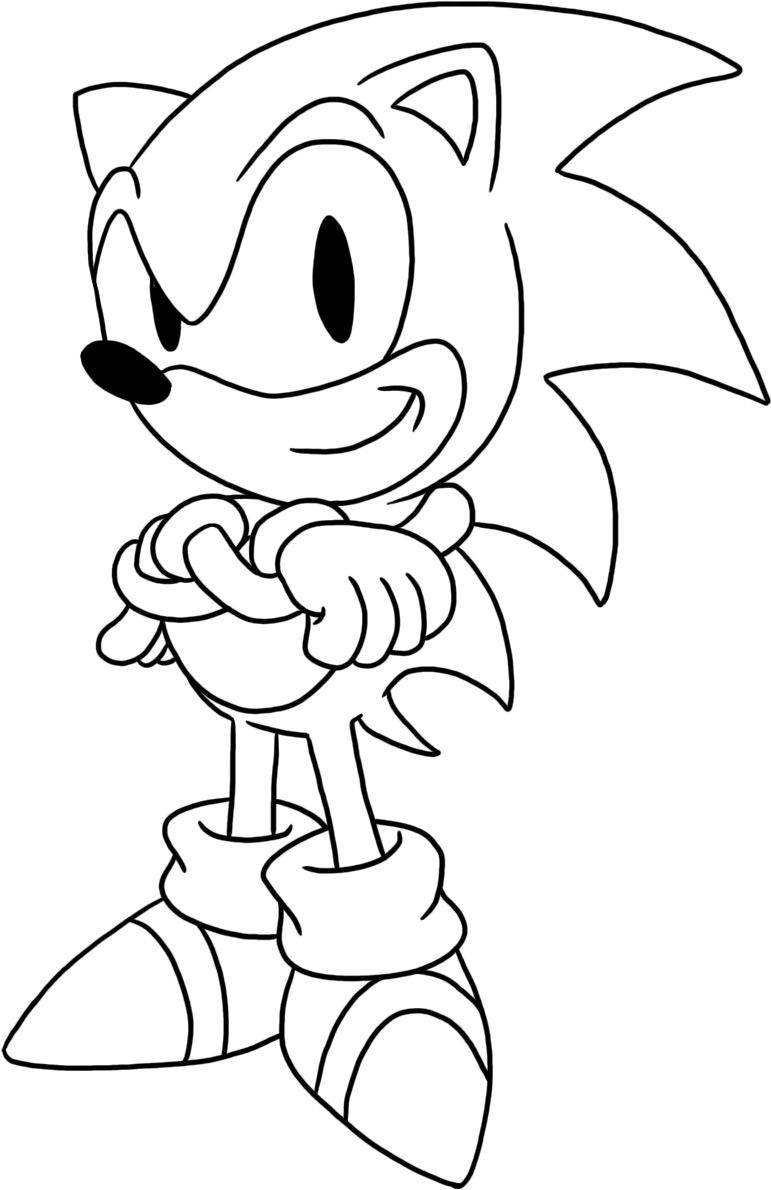 Easy coloring of Sonic - Sonic Kids Coloring Pages