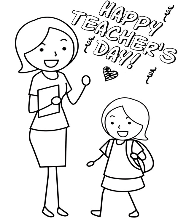 Teacher's day printable coloring page
