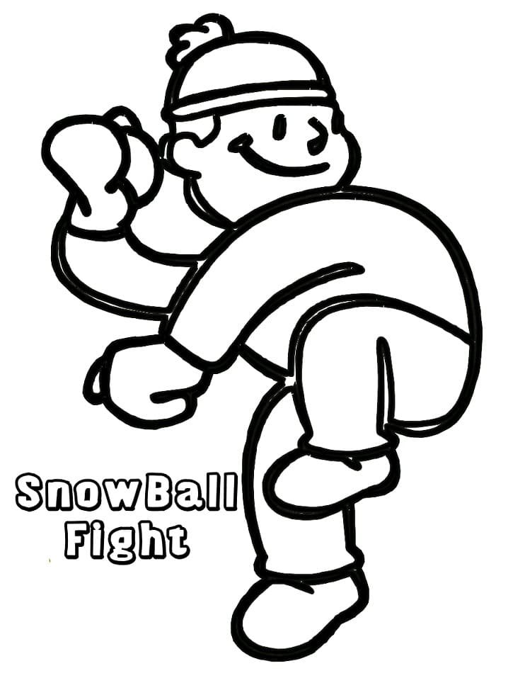 Snowball Fight to Print Coloring Page - Free Printable Coloring Pages for  Kids