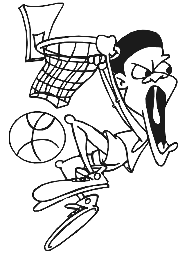 Dunk Basketball coloring page - free printable coloring pages on coloori.com