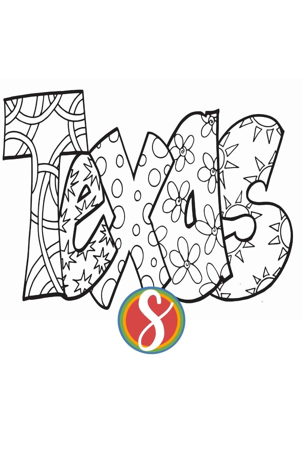 Free Texas Coloring Pages — Stevie Doodles