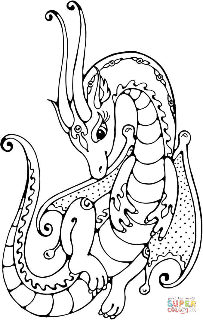 Female Dragon coloring page | Free Printable Coloring Pages