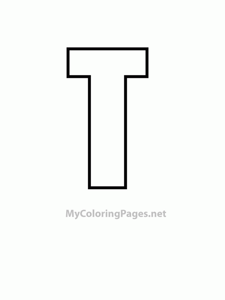 Letter T. Tight Style Letters. Free coloring book pages find ...