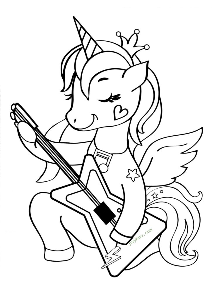 The Cutest Rockstar Unicorn Coloring Page ⋆ Free Print PDF