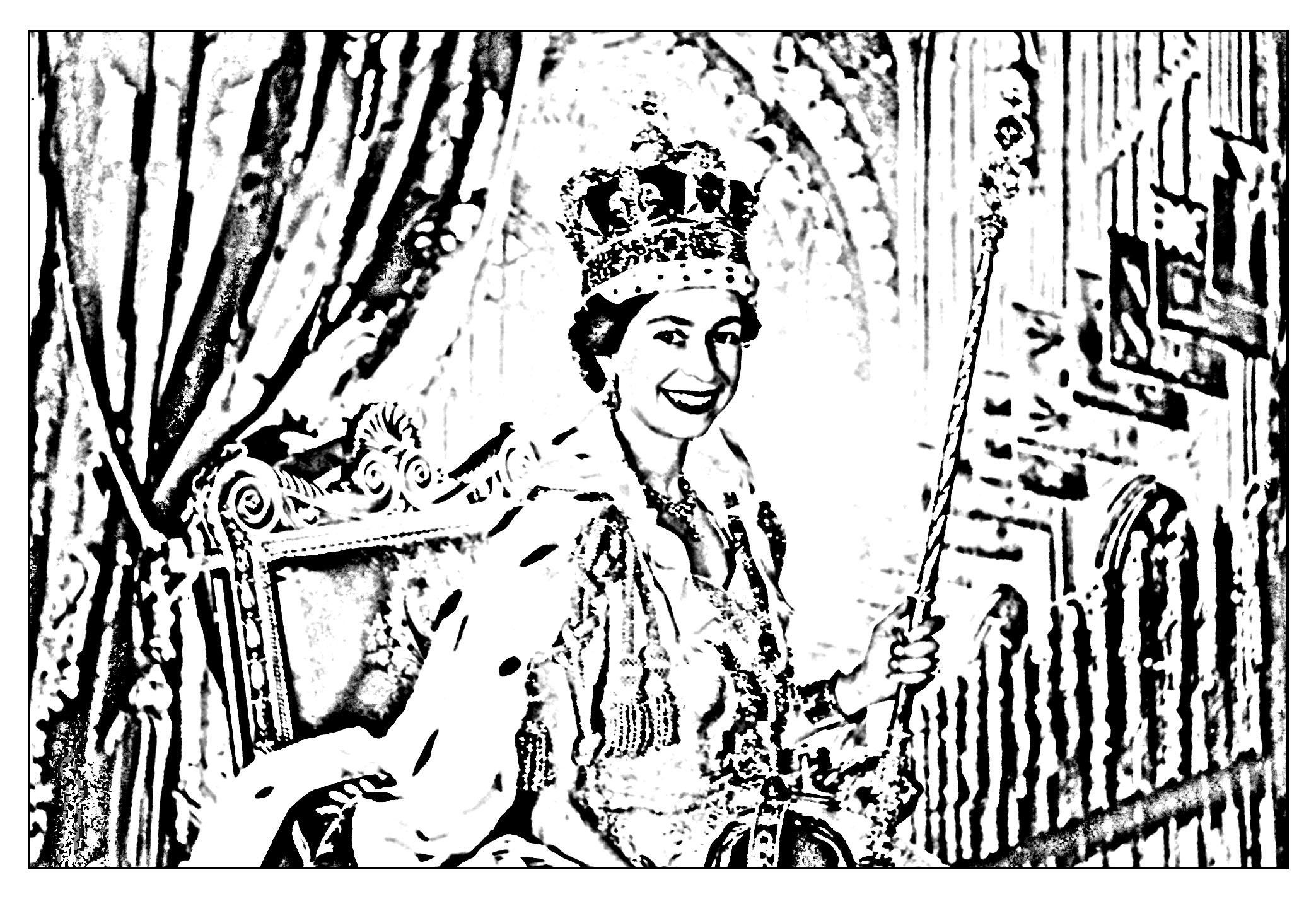 Elizabeth ii coronation 1953 - Royal Adult Coloring Pages