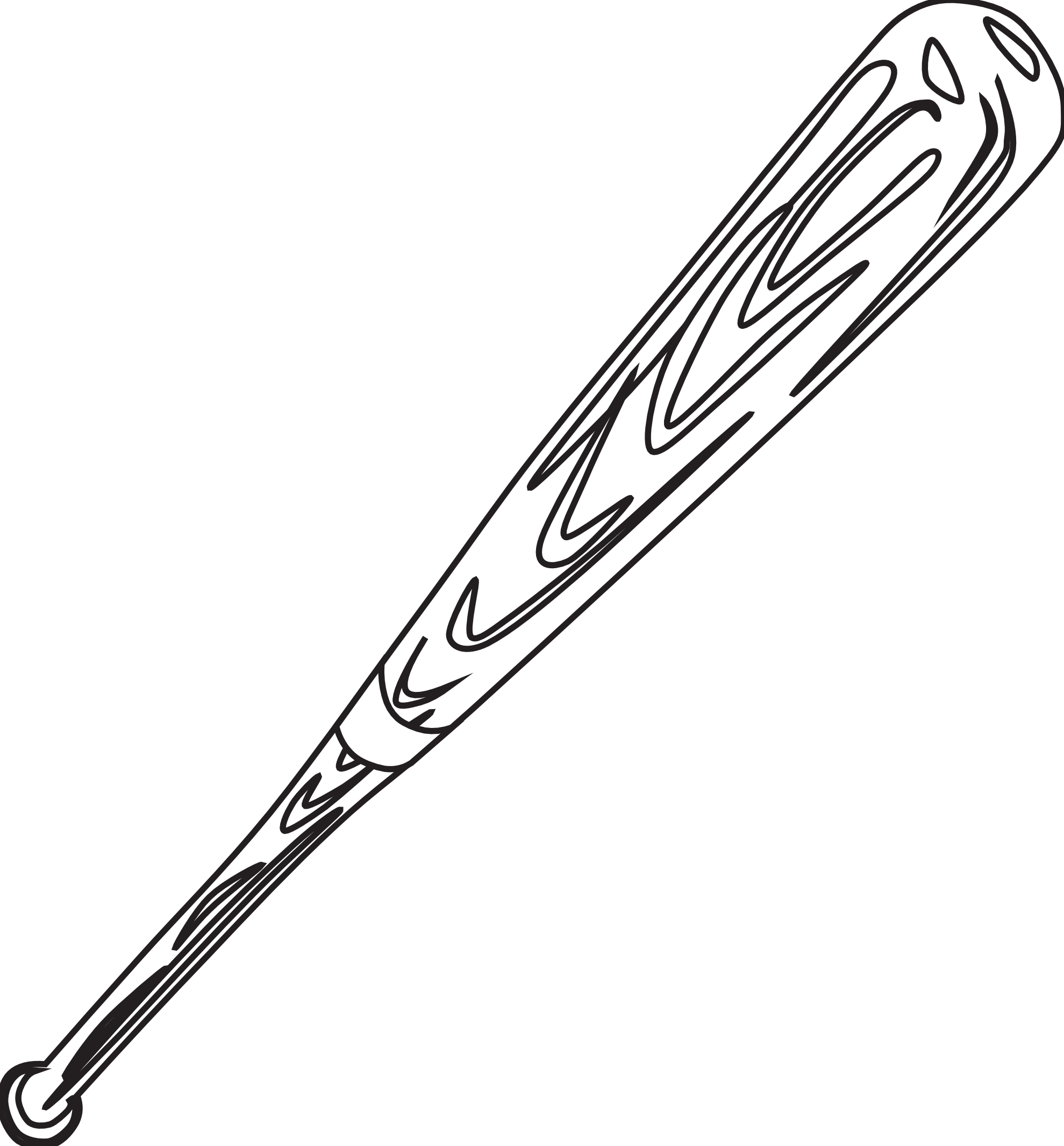 Baseball Bat Coloring Page - Coloring Pages for Kids and for Adults