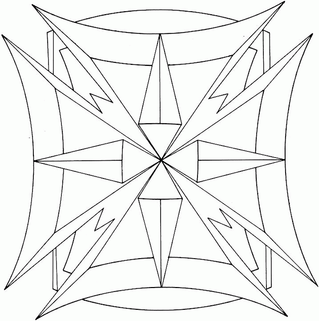 Geometric Coloring Page - Coloring Pages for Kids and for Adults