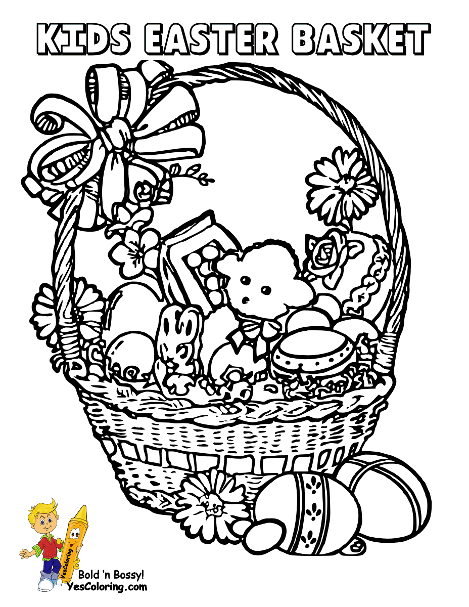 Handsome Easter Basket Coloring Pages | Free | Easter Baskets ...