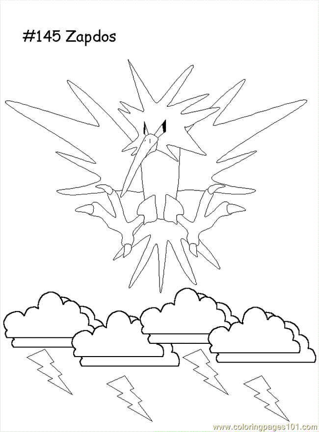 Zapdos Coloring Page - Free Pokemon Coloring Pages ...