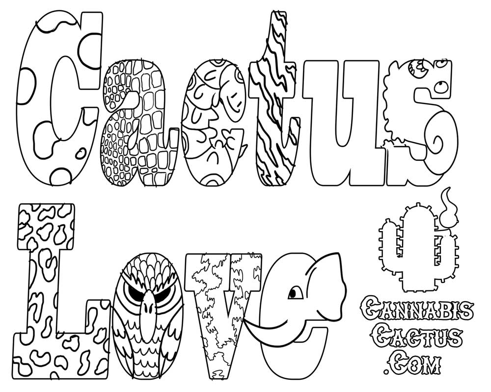 Coloring Pages - The Cannabis Cactus