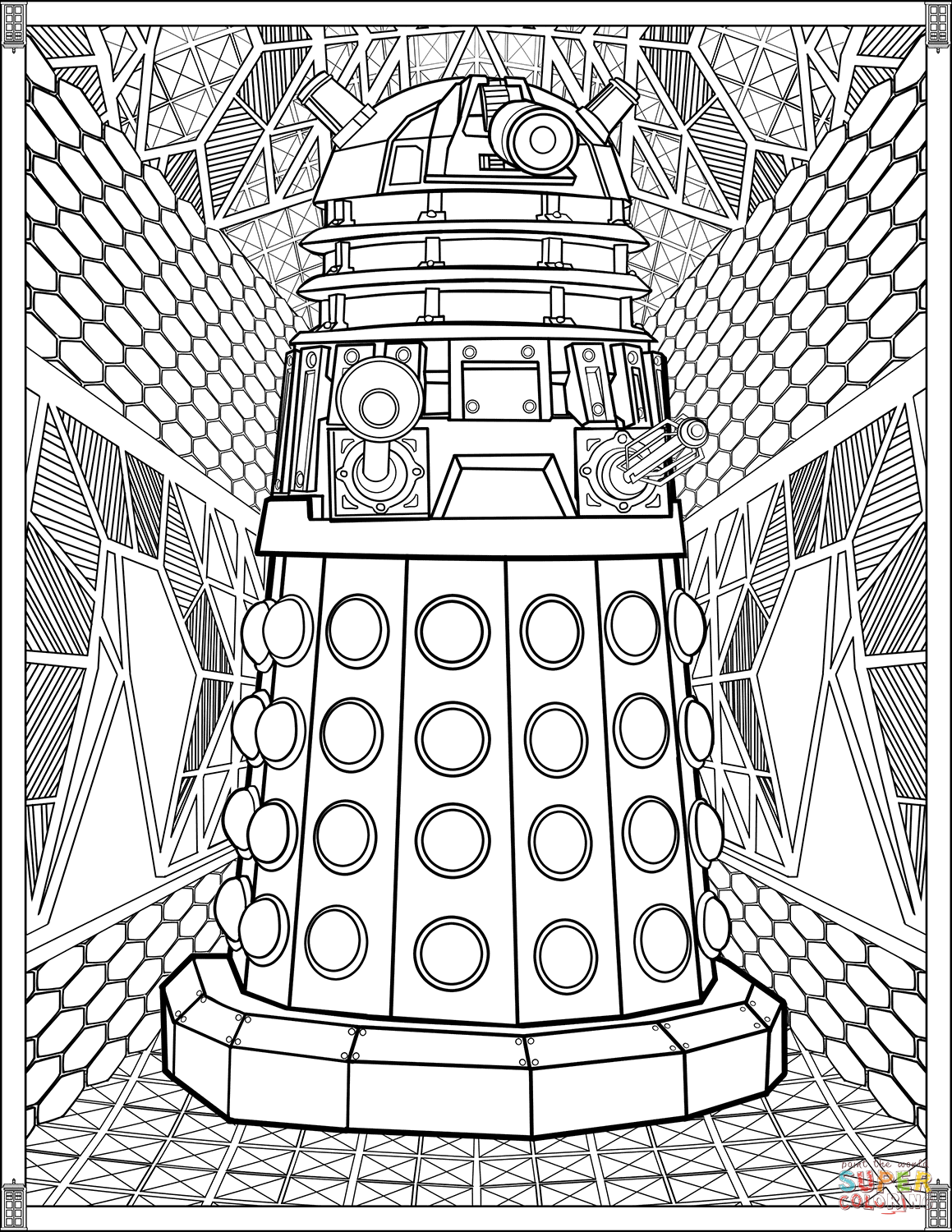 Dalek coloring page | Free Printable Coloring Pages