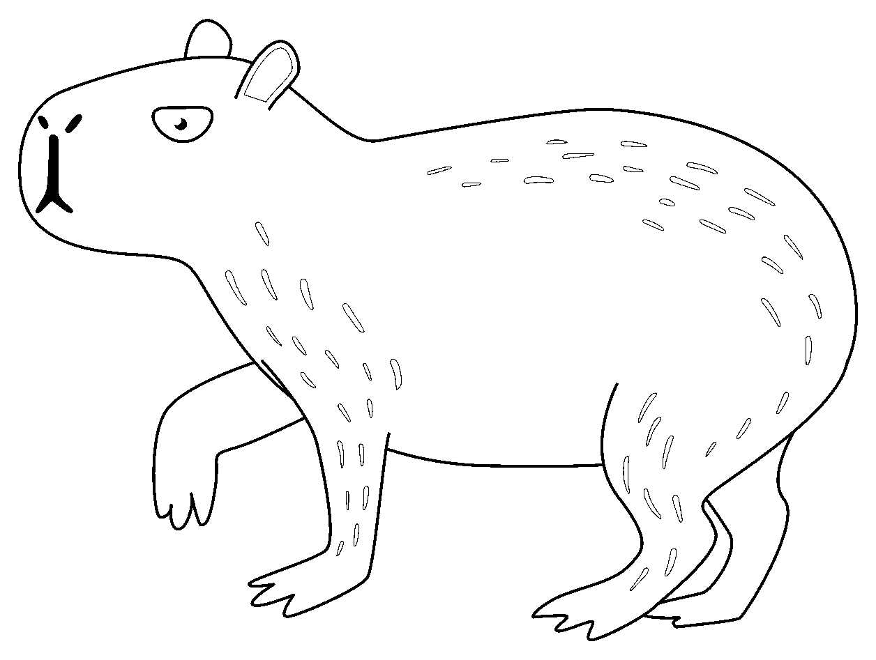 Capybara - Traceable Heraldic Art