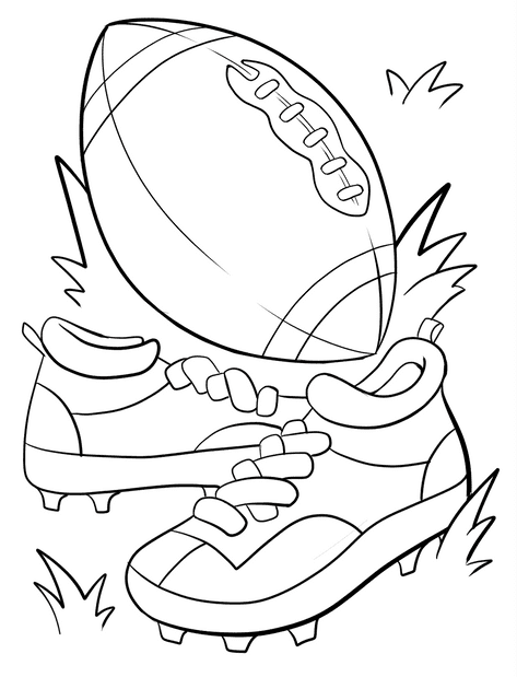 Football Ball and Shoes Coloring Pages - Football Coloring Pages - Coloring  Pages For Kids And Adults