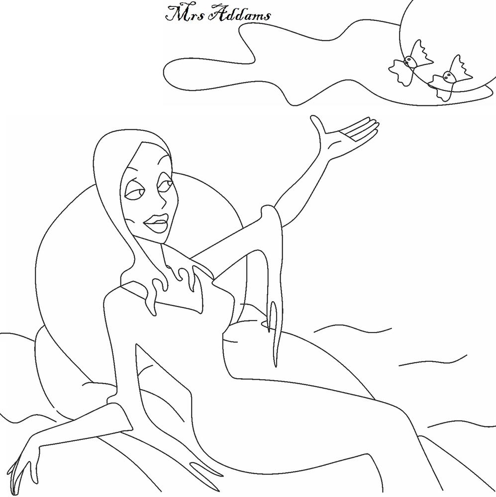 The Addams Family coloring pages - Morticia Addams